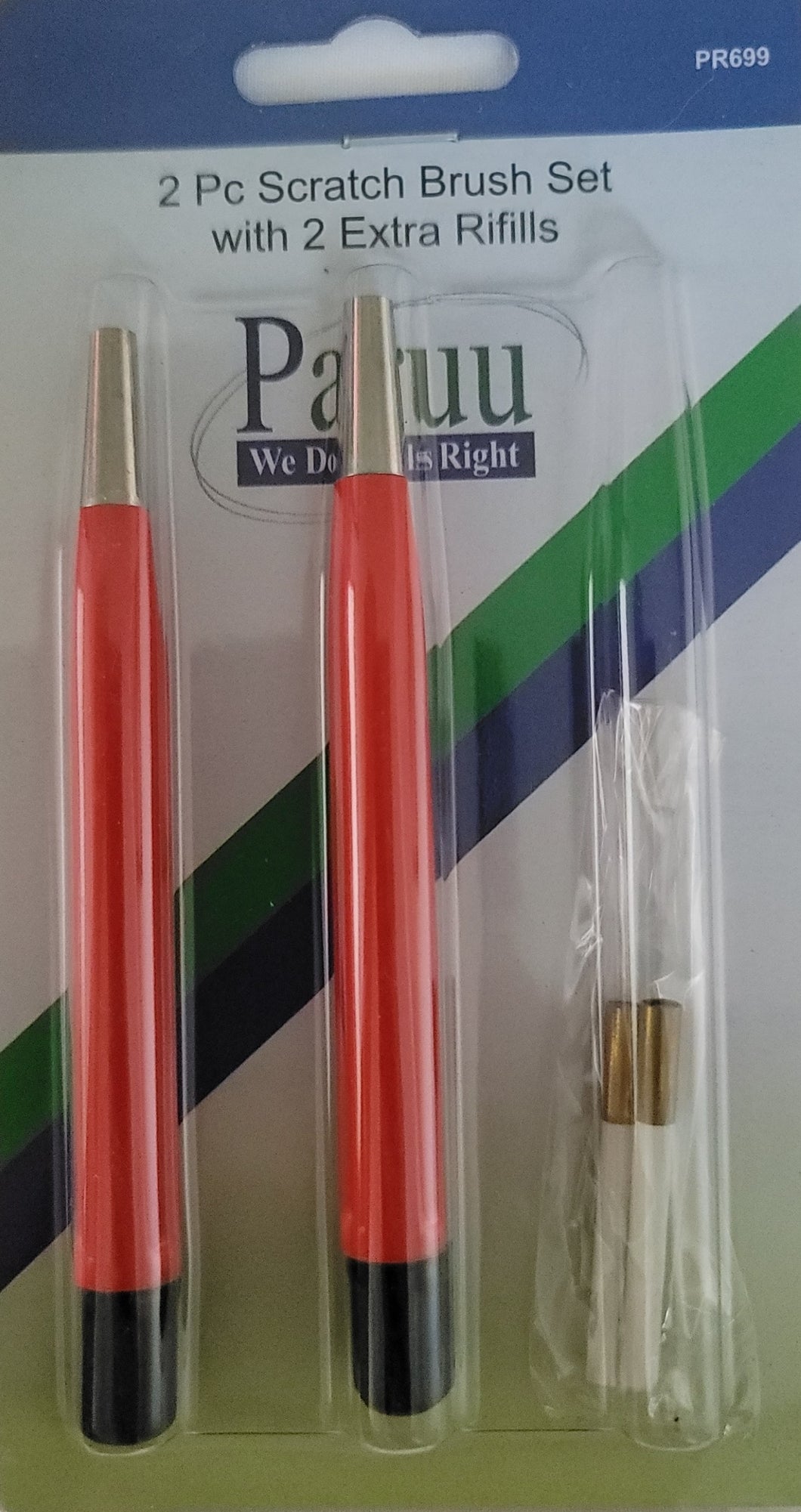 PARUU® 4 Pcs value set of Scratch Brushes with Fiberglass Bristle and Refills