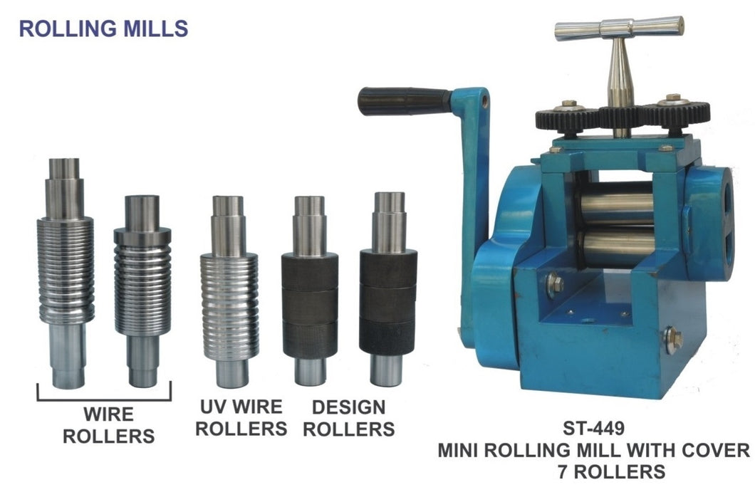 PARUU® Mini combination rolling mill with cover and 7 Rollers PR449