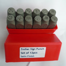 Load image into Gallery viewer, PARUU® Zodiac sign Punch Stamp 12 pc Set st1021-8mm - PARUU INC
