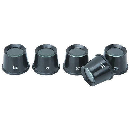 50 Sets of PARUU® 5 Piece set of Eye Loupe Magnifying Glass Magnifier Plastic Body 2x 3x 5x 7x 10X st205-5set B2B deal - PARUU INC