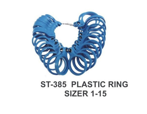 RING SIZE GAUGE MEASURE FINGER SIZES 1-15 Plastic TOOL ST385 - PARUU INC