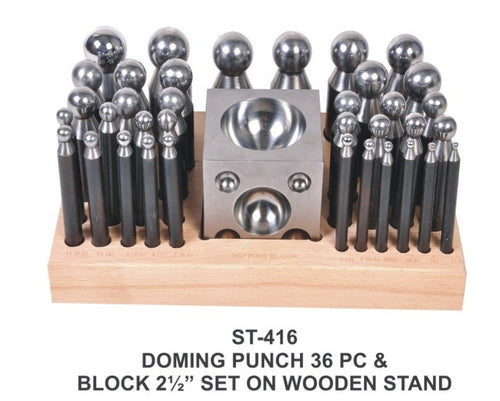 PARUU®37 pc Doming Block and Punch Set made of Steel Dapping metal shaping tool Craft st416 - PARUU INC