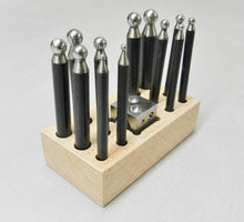 Load image into Gallery viewer, PARUU® 12 Pc Doming Dapping Punch and Block Set wooden stand st420 - PARUU INC
