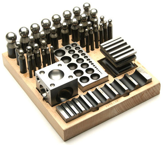 PARUU® 40 Pc Jumbo Doming Punch and Block Set wooden stand st421 - PARUU INC