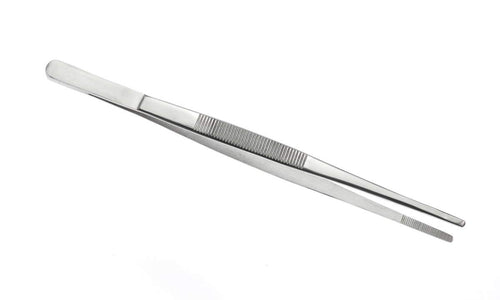 Paruu 12 inch Stainless Steel Straight Blunt Tweezers Serrated Tip ST87-12 inch - PARUU INC